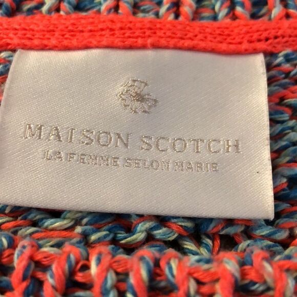 Eye catching Maison Scotch Multicolor Zip Sleeve Cotton Blend Sweater. - Picture 10 of 16